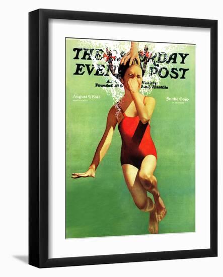 "Dunked Under Water," Saturday Evening Post Cover, August 9, 1941-John Hyde Phillips-Framed Giclee Print