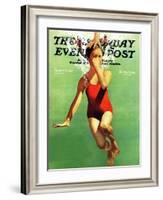 "Dunked Under Water," Saturday Evening Post Cover, August 9, 1941-John Hyde Phillips-Framed Giclee Print