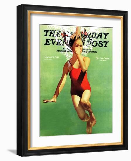 "Dunked Under Water," Saturday Evening Post Cover, August 9, 1941-John Hyde Phillips-Framed Giclee Print