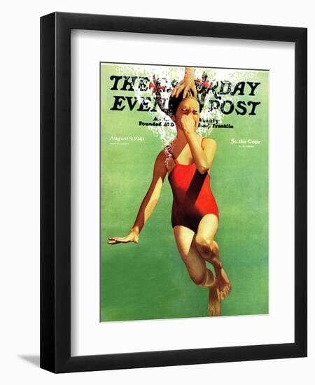 "Dunked Under Water," Saturday Evening Post Cover, August 9, 1941-John Hyde Phillips-Framed Giclee Print