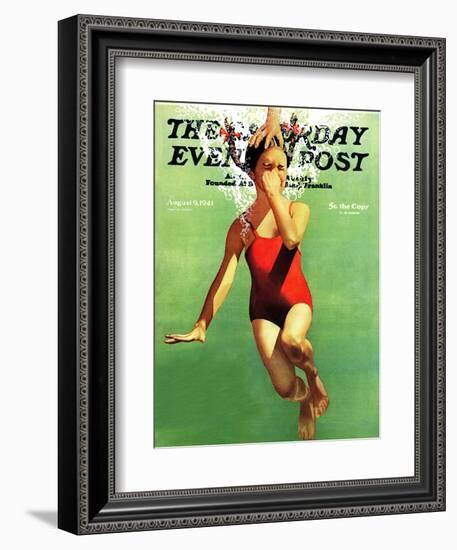 "Dunked Under Water," Saturday Evening Post Cover, August 9, 1941-John Hyde Phillips-Framed Giclee Print