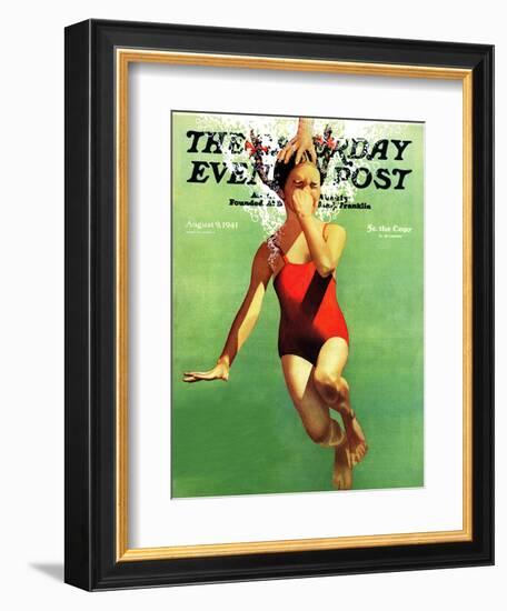 "Dunked Under Water," Saturday Evening Post Cover, August 9, 1941-John Hyde Phillips-Framed Giclee Print