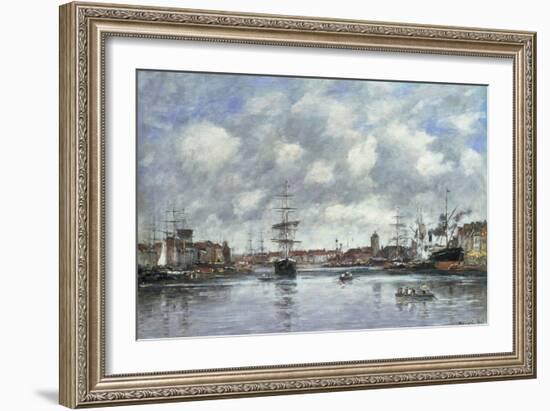 Dunkerque, Le Bassin des Hollandais, 1889-Eugène Boudin-Framed Giclee Print