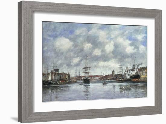 Dunkerque, Le Bassin des Hollandais, 1889-Eugène Boudin-Framed Giclee Print