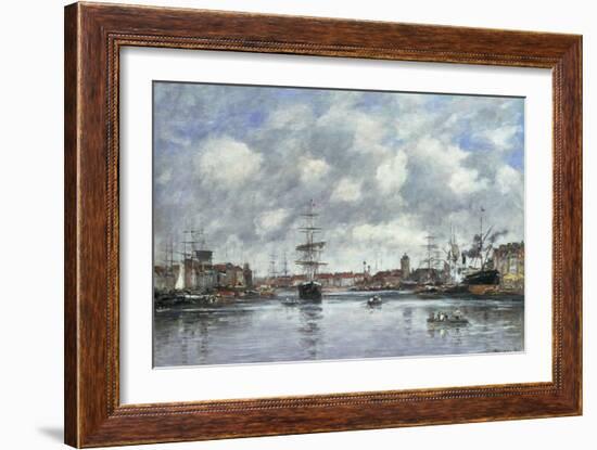 Dunkerque, Le Bassin des Hollandais, 1889-Eugène Boudin-Framed Giclee Print