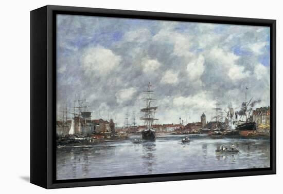 Dunkerque, Le Bassin des Hollandais, 1889-Eugène Boudin-Framed Premier Image Canvas