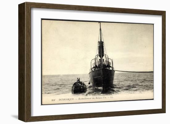 Dunkerque, Ravitaillement Des Bateaux Feu-null-Framed Giclee Print