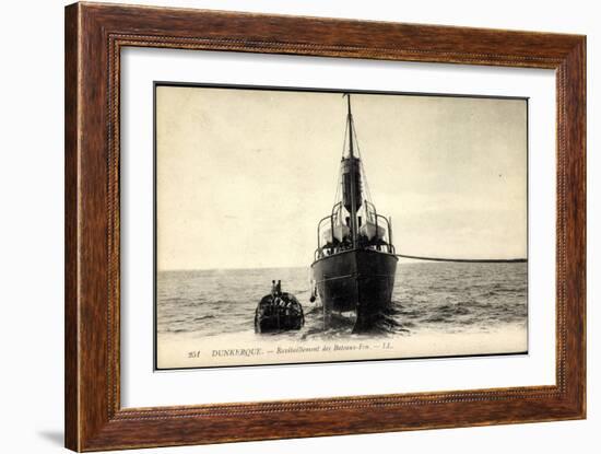 Dunkerque, Ravitaillement Des Bateaux Feu-null-Framed Giclee Print