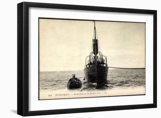 Dunkerque, Ravitaillement Des Bateaux Feu-null-Framed Giclee Print