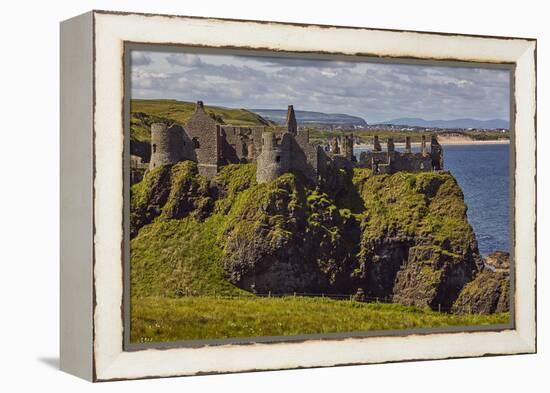 Dunluce Castle, near Portrush, County Antrim, Ulster, Northern Ireland, United Kingdom, Europe-Nigel Hicks-Framed Premier Image Canvas