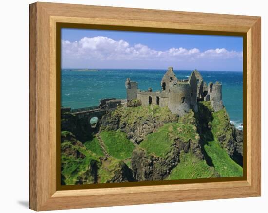 Dunluce Castle on Rocky Coastline, County Antrim, Ulster, Northern Ireland, UK, Europe-Gavin Hellier-Framed Premier Image Canvas
