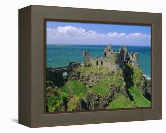 Dunluce Castle on Rocky Coastline, County Antrim, Ulster, Northern Ireland, UK, Europe-Gavin Hellier-Framed Premier Image Canvas