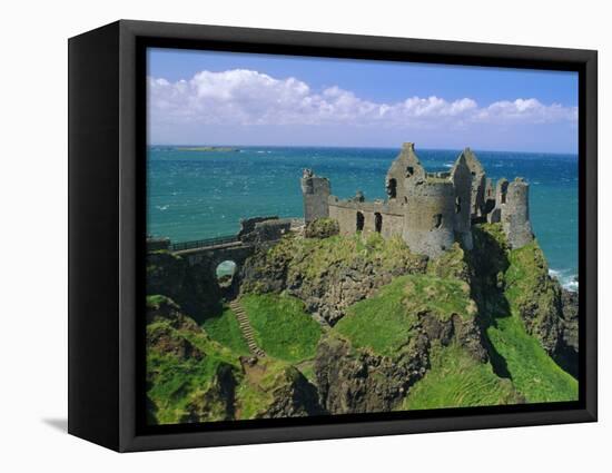 Dunluce Castle on Rocky Coastline, County Antrim, Ulster, Northern Ireland, UK, Europe-Gavin Hellier-Framed Premier Image Canvas