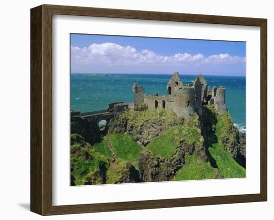 Dunluce Castle on Rocky Coastline, County Antrim, Ulster, Northern Ireland, UK, Europe-Gavin Hellier-Framed Photographic Print