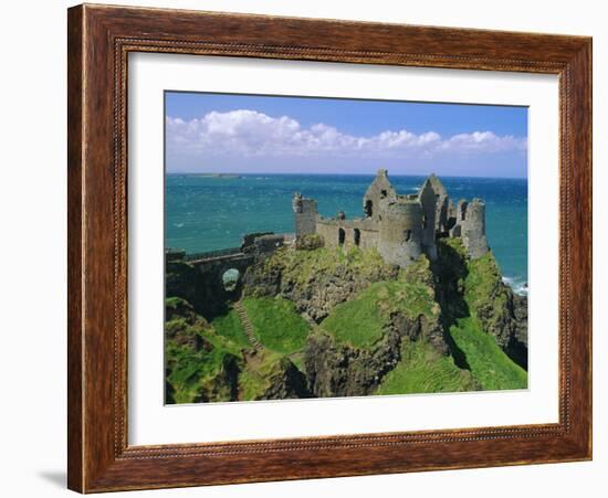 Dunluce Castle on Rocky Coastline, County Antrim, Ulster, Northern Ireland, UK, Europe-Gavin Hellier-Framed Photographic Print