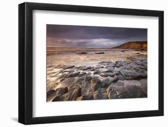 Dunraven Bay on the Glamorgan Heritage Coast, South Wales. Winter-Adam Burton-Framed Photographic Print