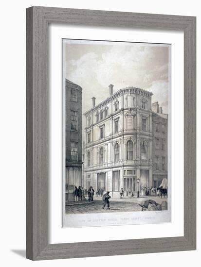 Dunstan House, on the Corner of Fleet Street and Whitefriars Street, City of London, C1842-G Moore-Framed Giclee Print