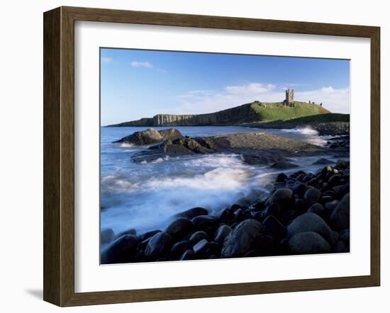 Dunstanburgh Castle, a National Trust Property, from Embleton Bay, Northumberland, England-Lee Frost-Framed Photographic Print