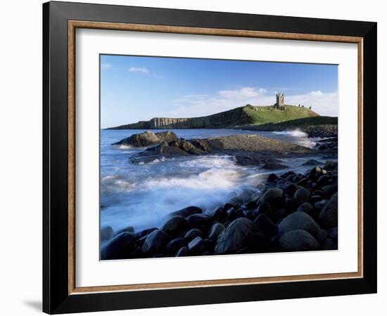 Dunstanburgh Castle, a National Trust Property, from Embleton Bay, Northumberland, England-Lee Frost-Framed Photographic Print