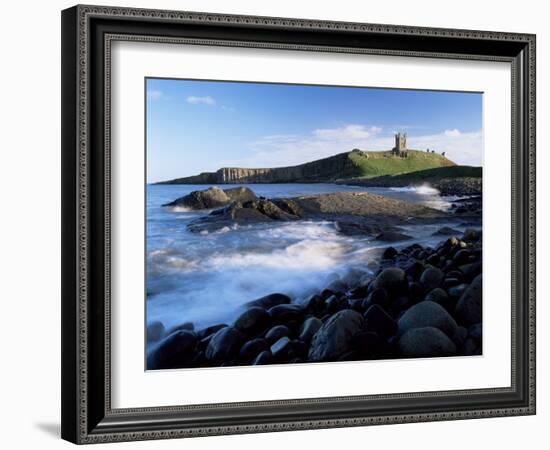 Dunstanburgh Castle, a National Trust Property, from Embleton Bay, Northumberland, England-Lee Frost-Framed Photographic Print