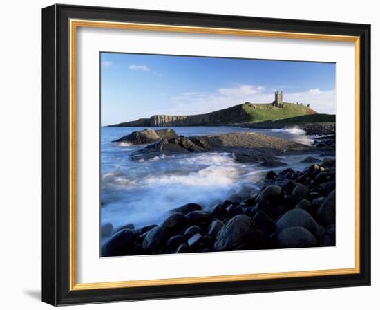 Dunstanburgh Castle, a National Trust Property, from Embleton Bay, Northumberland, England-Lee Frost-Framed Photographic Print