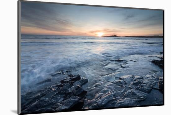 Dunstanburgh Castle at Sunrise, Seen from Embleton Bay, Northumberland, England, United Kingdom-Bill Ward-Mounted Photographic Print