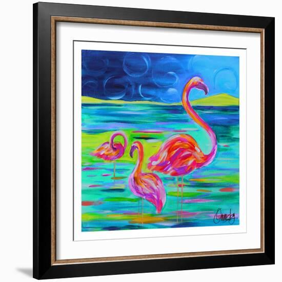 Duo Flamingos-Anne Ormsby-Framed Art Print