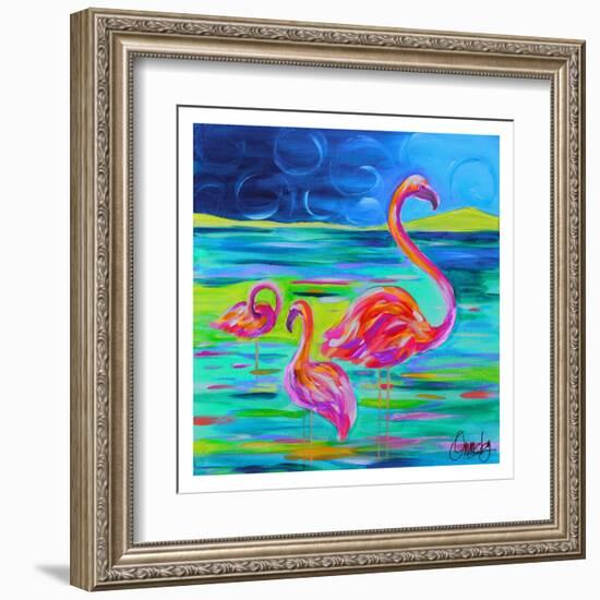 Duo Flamingos-Anne Ormsby-Framed Art Print