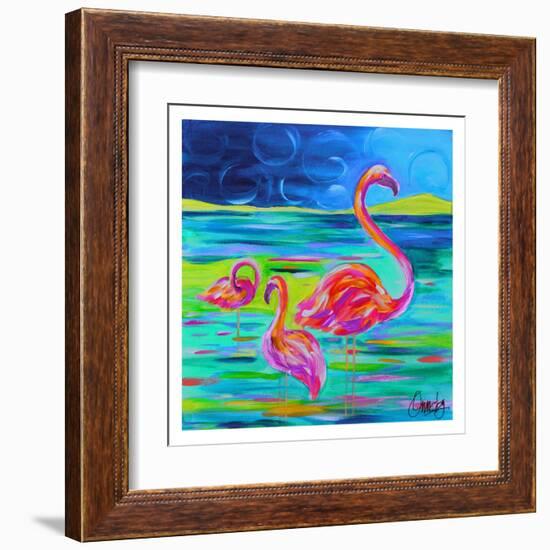 Duo Flamingos-Anne Ormsby-Framed Art Print