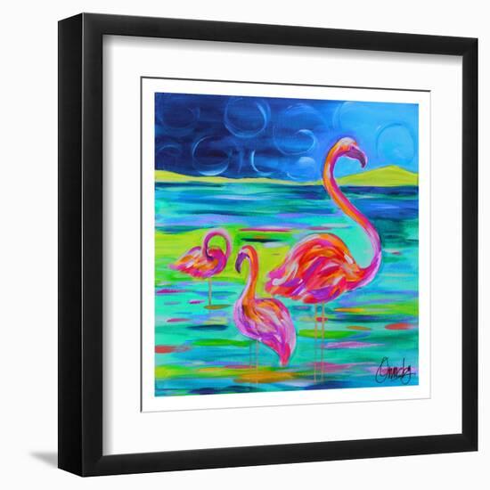 Duo Flamingos-Anne Ormsby-Framed Art Print