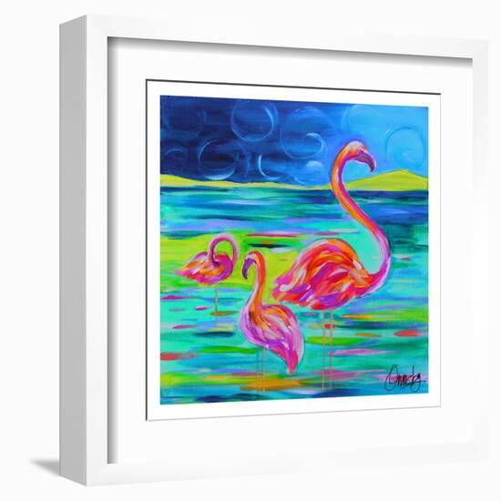 Duo Flamingos-Anne Ormsby-Framed Art Print