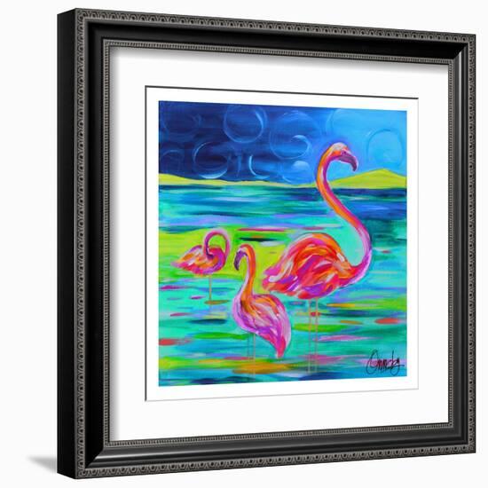 Duo Flamingos-Anne Ormsby-Framed Art Print