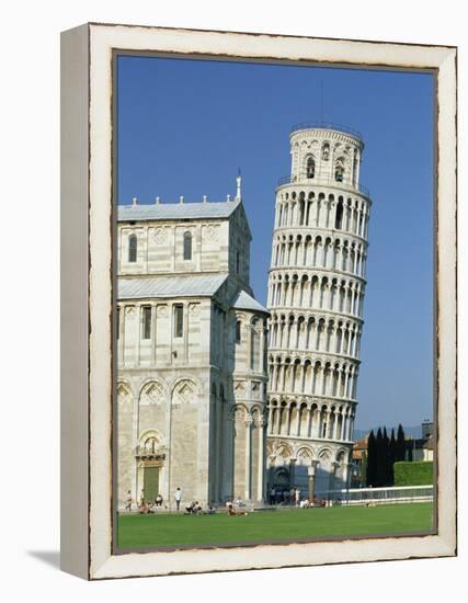 Duomo and the Leaning Tower in the Campo Dei Miracoli, Pisa, Tuscany, Italy-Gavin Hellier-Framed Premier Image Canvas