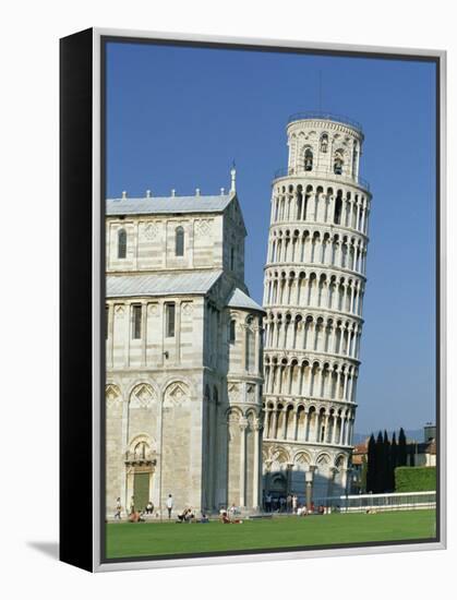 Duomo and the Leaning Tower in the Campo Dei Miracoli, Pisa, Tuscany, Italy-Gavin Hellier-Framed Premier Image Canvas