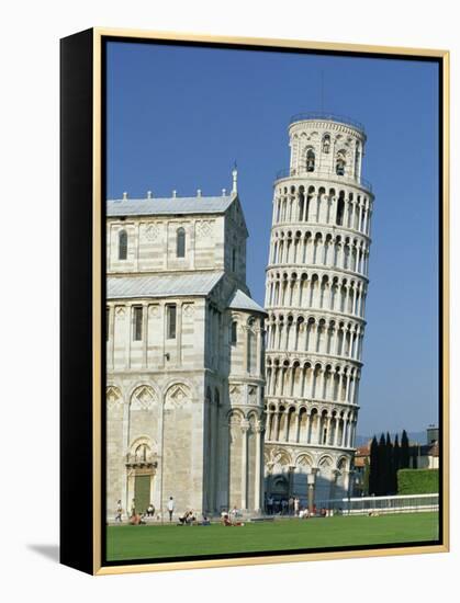 Duomo and the Leaning Tower in the Campo Dei Miracoli, Pisa, Tuscany, Italy-Gavin Hellier-Framed Premier Image Canvas