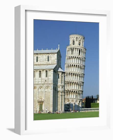 Duomo and the Leaning Tower in the Campo Dei Miracoli, Pisa, Tuscany, Italy-Gavin Hellier-Framed Photographic Print