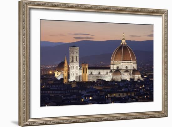 Duomo at Night from Piazza Michelangelo, Florencetuscany, Italy, Europe-Stuart Black-Framed Photographic Print