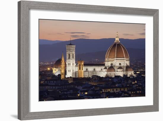 Duomo at Night from Piazza Michelangelo, Florencetuscany, Italy, Europe-Stuart Black-Framed Photographic Print