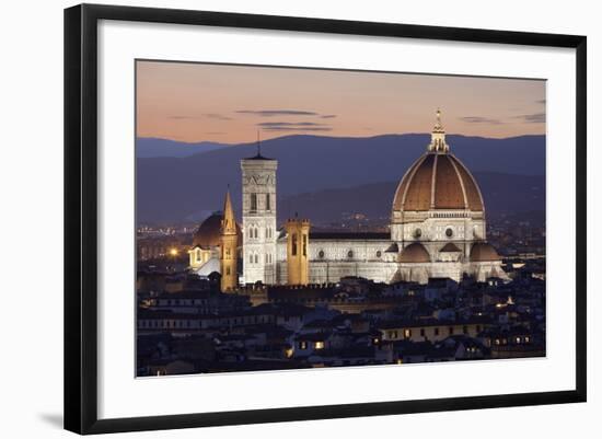 Duomo at Night from Piazza Michelangelo, Florencetuscany, Italy, Europe-Stuart Black-Framed Photographic Print