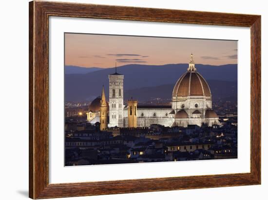 Duomo at Night from Piazza Michelangelo, Florencetuscany, Italy, Europe-Stuart Black-Framed Photographic Print