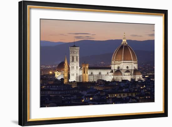 Duomo at Night from Piazza Michelangelo, Florencetuscany, Italy, Europe-Stuart Black-Framed Photographic Print