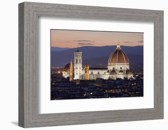 Duomo at Night from Piazza Michelangelo, Florencetuscany, Italy, Europe-Stuart Black-Framed Photographic Print
