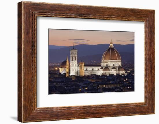 Duomo at Night from Piazza Michelangelo, Florencetuscany, Italy, Europe-Stuart Black-Framed Photographic Print