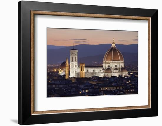 Duomo at Night from Piazza Michelangelo, Florencetuscany, Italy, Europe-Stuart Black-Framed Photographic Print