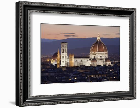 Duomo at Night from Piazza Michelangelo, Florencetuscany, Italy, Europe-Stuart Black-Framed Photographic Print