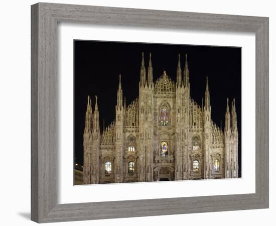 Duomo at Night, Milan, Lombardy, Italy, Europe-Vincenzo Lombardo-Framed Photographic Print