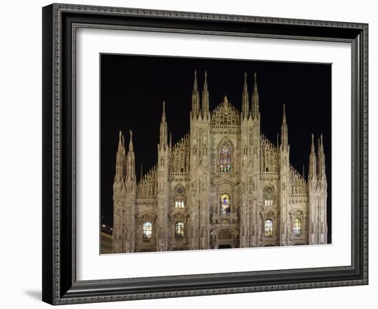 Duomo at Night, Milan, Lombardy, Italy, Europe-Vincenzo Lombardo-Framed Photographic Print