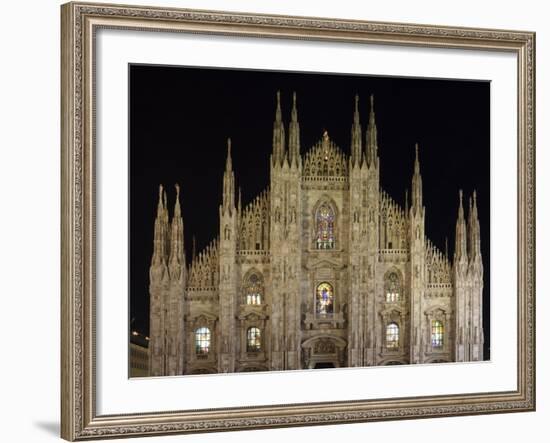 Duomo at Night, Milan, Lombardy, Italy, Europe-Vincenzo Lombardo-Framed Photographic Print