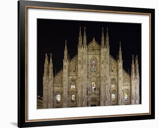 Duomo at Night, Milan, Lombardy, Italy, Europe-Vincenzo Lombardo-Framed Photographic Print