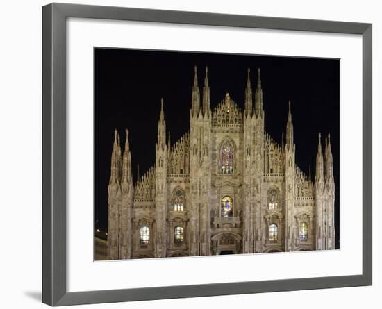 Duomo at Night, Milan, Lombardy, Italy, Europe-Vincenzo Lombardo-Framed Photographic Print